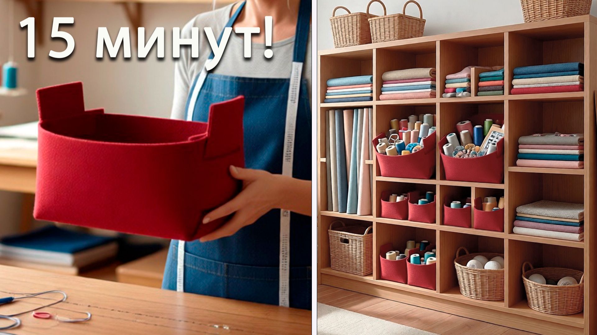 ✂Самый простой способ создать корзинку для домашнего хранения