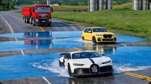Автомобили против водяных ям на дороге #3 в BeamNG Drive!