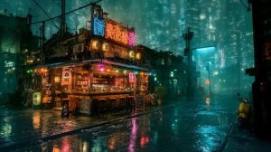 Lofi Zen – After Hours at the Neon Sushi Grill ｜ Rainy Cyberpunk Lofi for Sleep and Study ｜