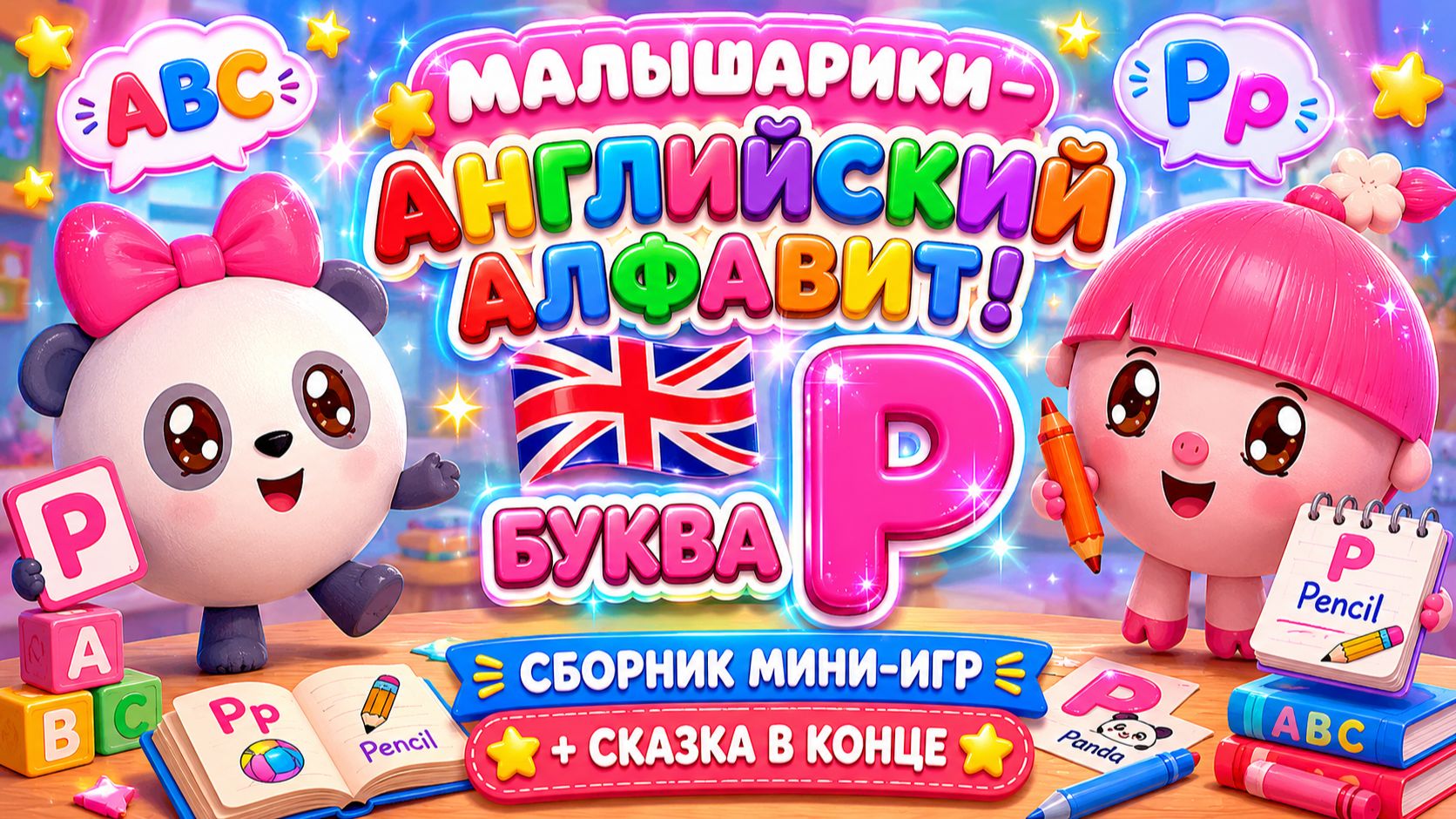 Малышарики — Английский алфавит! Буква P 🇬🇧📚 Сборник мини-игр 🎮 + Сказка в конце