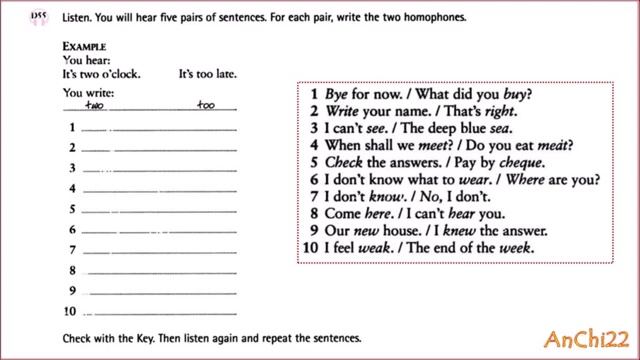 E8 Homophones - English Pronunciation in Use Elementary