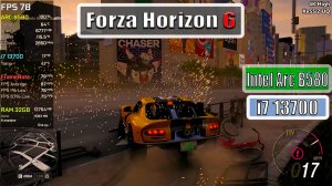 Intel Arc B580 +  i7 13700 5.2 ГГц   Forza Horizon 6 - 4K, 1440P, 1080P, Xess 2 - Ray Tracing