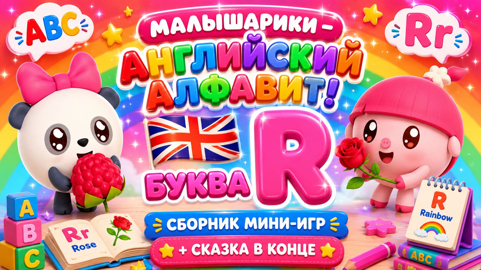 Малышарики — Английский алфавит! Буква R 🇬🇧📚 Сборник мини-игр 🎮 + Сказка в конце
