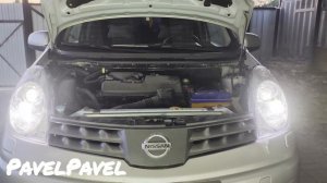 Фары Nissan Note с bi led и  дхо.
