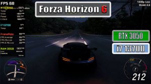 Rtx 3050 + i7 13700 5.2 ГГц   Forza Horizon 6 - 4K 1440P, 1080P, Dlss 4.6 - Ray Tracing