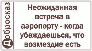 Неожиданная встреча в аэропорту - когда убеждаешься, что возмездие есть