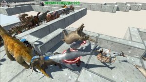 АРБС АКУЛЫ АТАКУЮТ ТОЛПУ ЖИВОТНЫХ 🦈🌊🦁🐺🦖💀