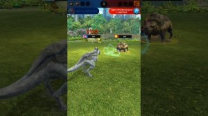 Сражения и победа, битва с башни, « Я играю в Jurassic world Alive «