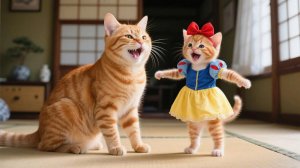 🐱 Мама-Кошка Доброта приносит белоснежное платье для котенка Джинджер ✨💕