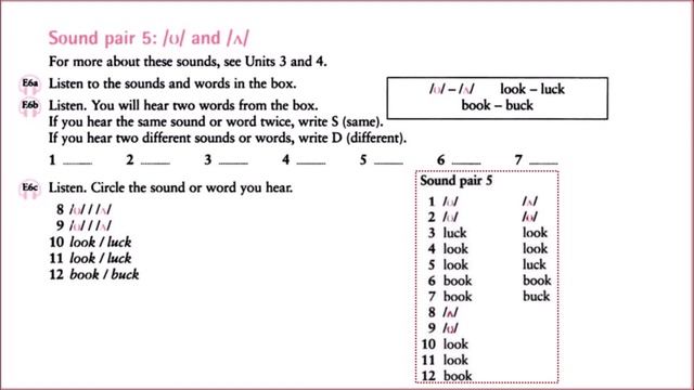 E3 Sound pairs 1-10 - English Pronunciation in Use Elementary