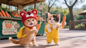 Первый опыт котенка в тигровой шляпе и котенка Калико🐱 Исцеляющая поездка в зоопарк сем