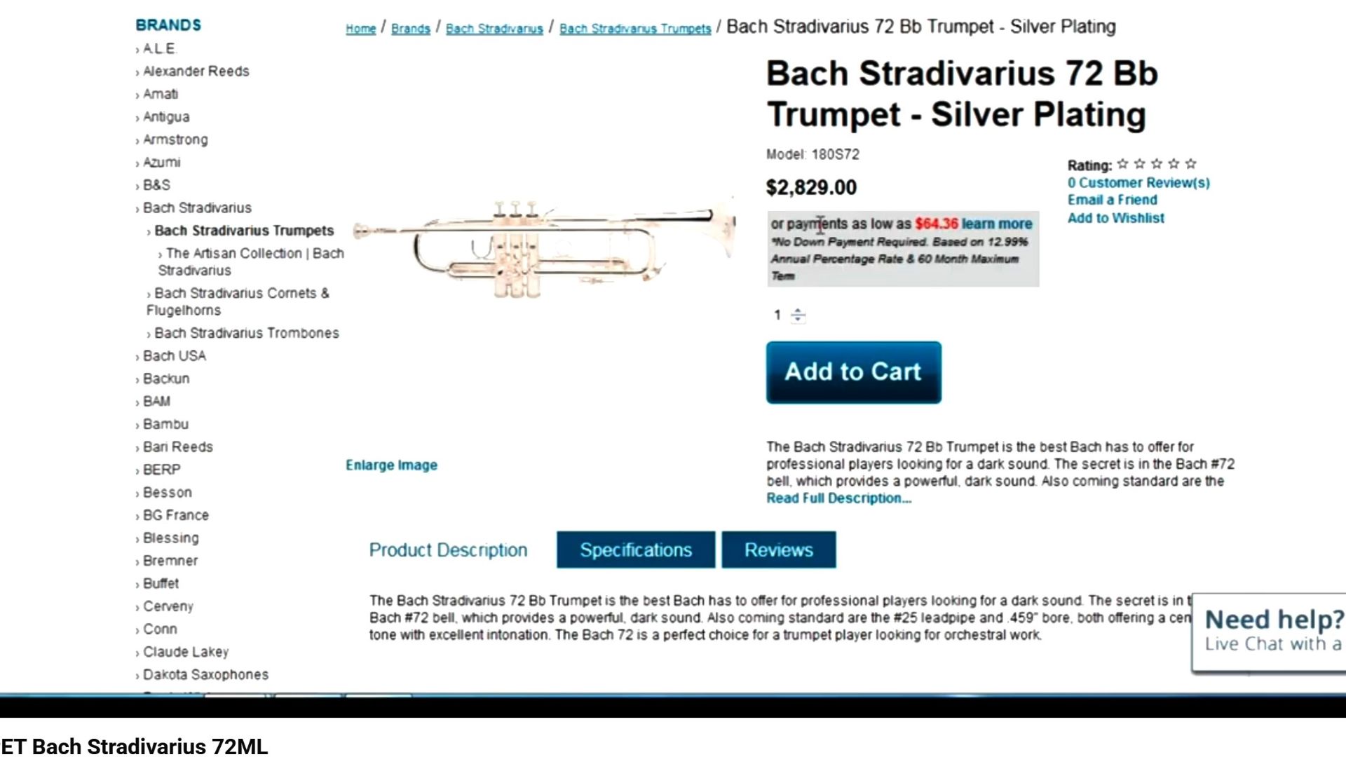 Bach Stradivarius 72ML - знаменитая модель из Elkhart, Indiana смотреть онлайн