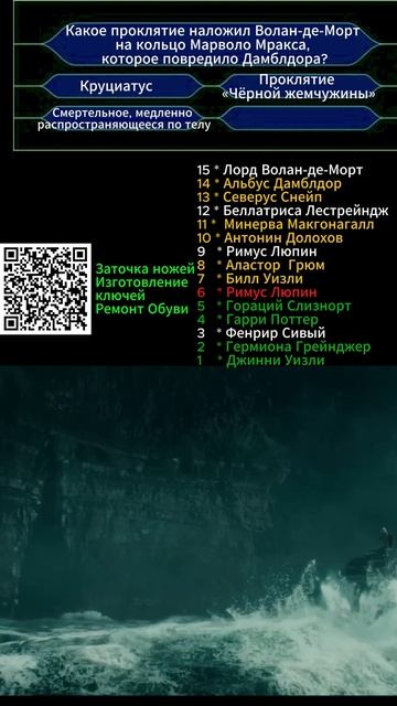 Кто ты в "Гарри Поттер и Принц-полукровка"  вопрос № 6
