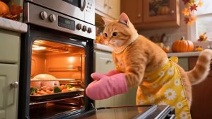 Самый уютный День благодарения кошачьей семьи! 🦃 Готовим индейку и делаем поделки с маленькими котя