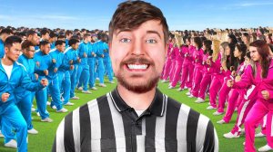 100 ПАРНЕЙ VS 100 ДЕВУШЕК БОРЯТСЯ ЗА $500,000 MRBEAST МИСТЕРБИСТ НА РУССКОМ мистер бист