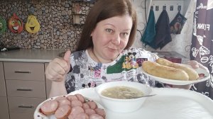мукбанг/обжерыч/ суп с лапшой , пироги с капустой/