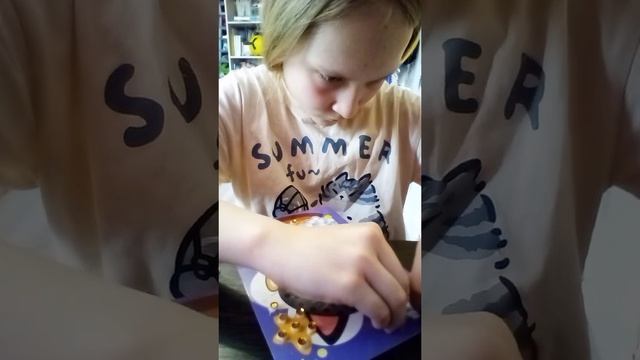 котик из блестяшек поделка