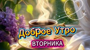 Доброе утро вторника: красивая музыкальная открытка с пожеланиями
