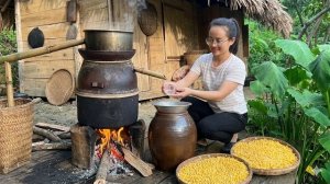 Процесс приготовления кукурузы для ферментации. Энн. Жизнь во Вьетнаме