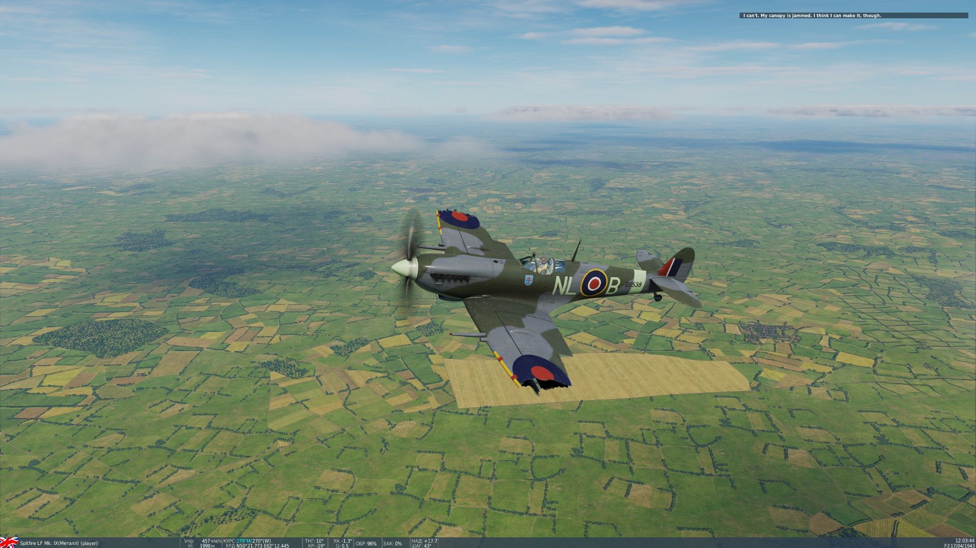 DCS World. Аварийная посадка на Spitfire смотреть онлайн