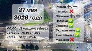 Гороскоп 27 мая 2026 года, лунный день