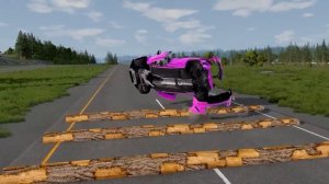 Автомобили против нереальных лежачих полицейских #5 в BeamNG Drive!