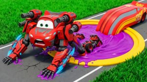 Lightning McQueen vs Joker Transformer Stole It! 💎 Power Final Battle ｜ Pixar Cars in BeamNG.drive