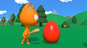 178. Учим цвета - Котёнок Котэ Игра Стучалка Колотушка и Цветные яйца - Мультики для детей