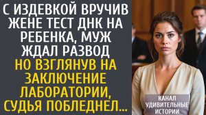 Истории из жизни С издевкой вручив жене тест ДНК на ребенка, муж ждал развод… Но взглянув, судья…