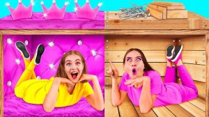 Секретный Домик Под Кроватью # Богатая vs Бедная Сумасшедший Челлендж