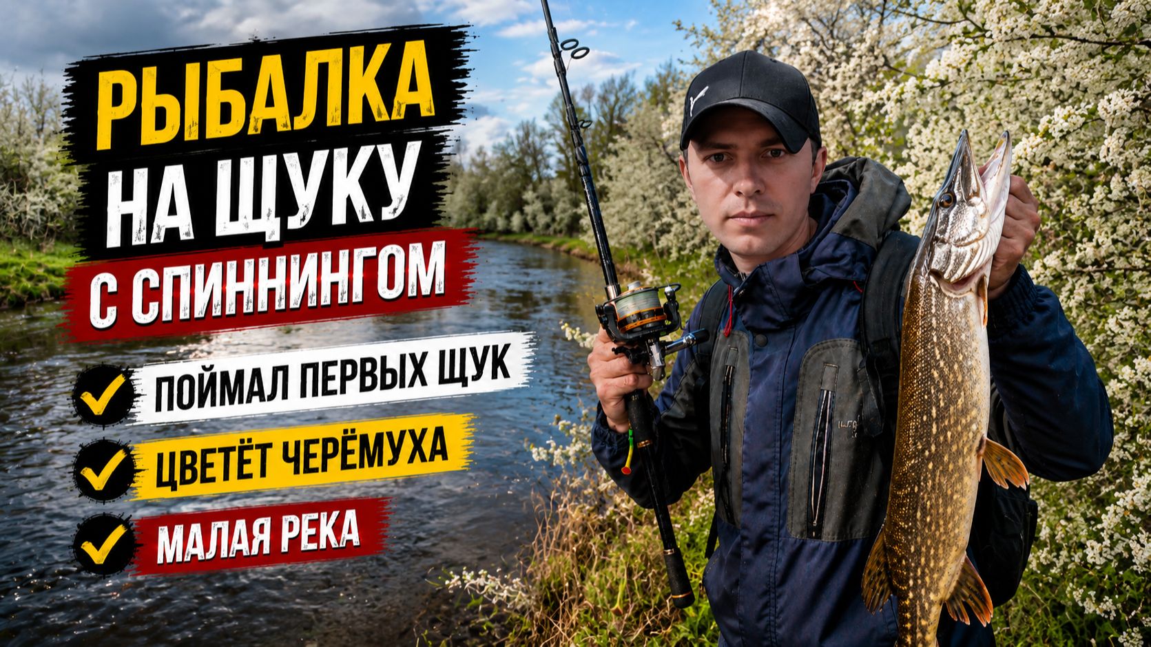 ЩУКА АКТИВНА! Рыбалка на спиннинг во время цветения черёмухи