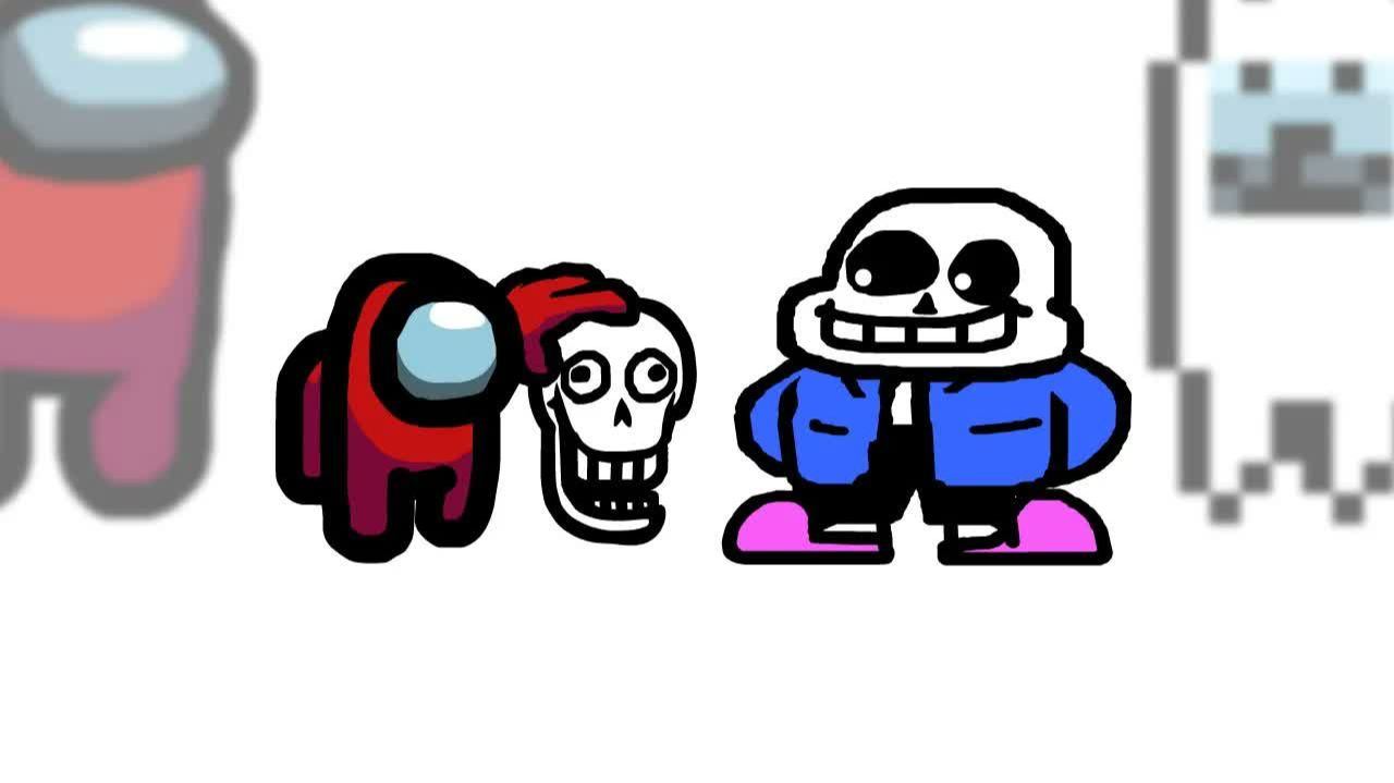 Мини-член экипажа убивает персонажей Undertale Among Us