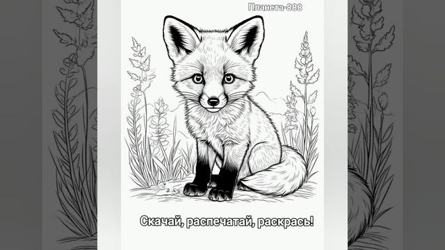 Раскраска. Лиса. Скачай, распечатай, раскрась!.mp4