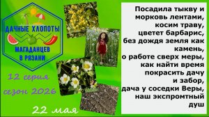 Посадила тыкву,морковь лентами,цветет барбарис,о работе сверх меры,найти время покрасить дачу, душ