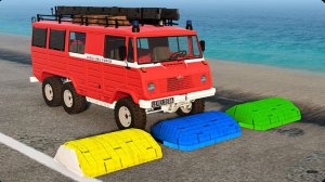 Автомобили против странных лежачих полицейских #2 в BeamNG Drive!
