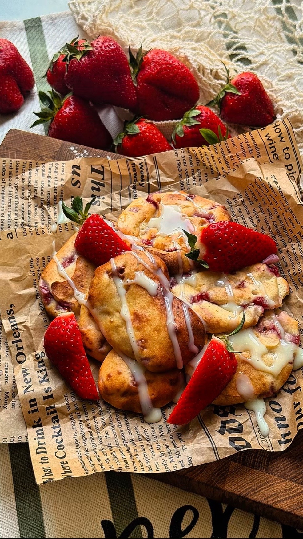 Клубничные оладушки