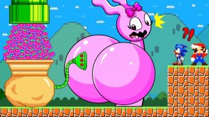 Super Mario Bros. Но Марио и Соник, а также 999 SEEDS превращают SPRUNKI PINKI в ГИГАНТСКУЮ ЗАДНИЦУ.