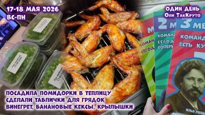 Помидоры в теплице, таблички для грядок. Рецепт банановых кексов. 17-18 мая. Дни с Олей ТакКруто