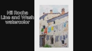 How to Draw and Paint an Old Mansion with Drying Clothes 🏠🧺