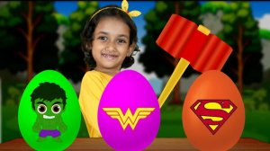Яйцо сюрприз _ Surprise eggs Superheroes _ Kuku and Cucudu Детские Песни