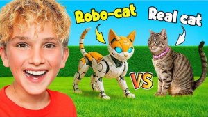 Настоящий кот против робота-кота!!!