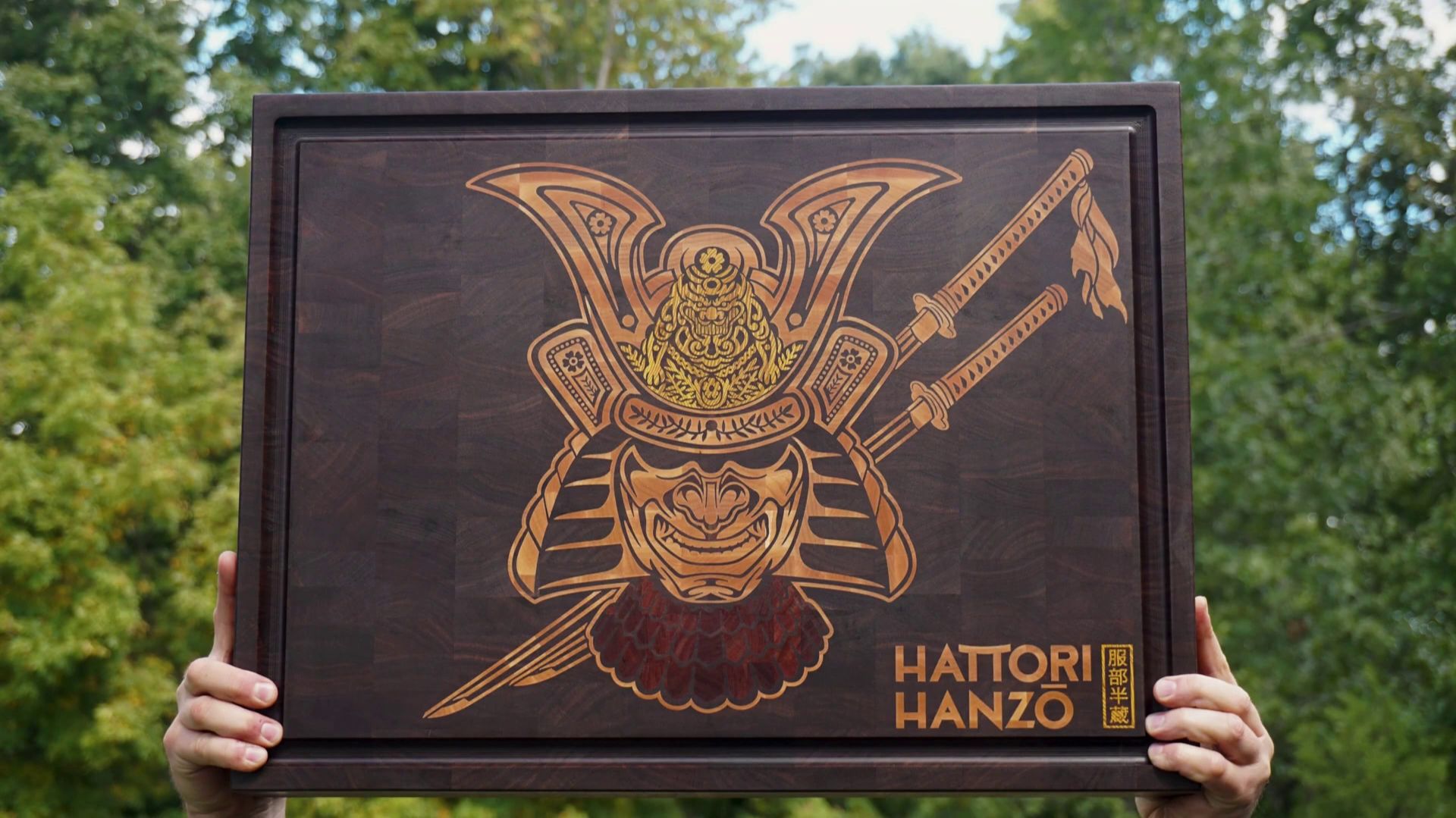 Разделочная доска Hattory Hanzo #4. Инкрустация на станке с ЧПУ.