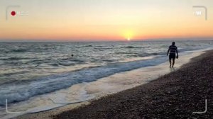 Закат. Пляж. База отдыха Прибой Саки.