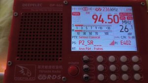 SR P2 (Швеция) 94,5 МГц (спорадик, ~2110 км, 322°)
