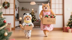 Напряженный день уборки дома с Джинджер и мамой-кошкой 🧹🐱🏠 # Смешные видео о кошках