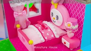 Потрясающий домик из 5 цветов с комнатами Hello Kitty, Keroppi и Kuromi 🌈 DIY миниатюра