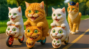 Игривые котята катаются на мини-игрушках - милая семейная 3D-история