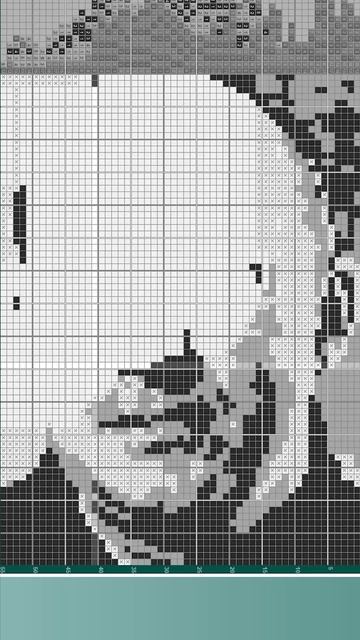 Сергей Бурунов - Sergey Burunov  75х55 чёрно-серый японский кроссворд pixelart
