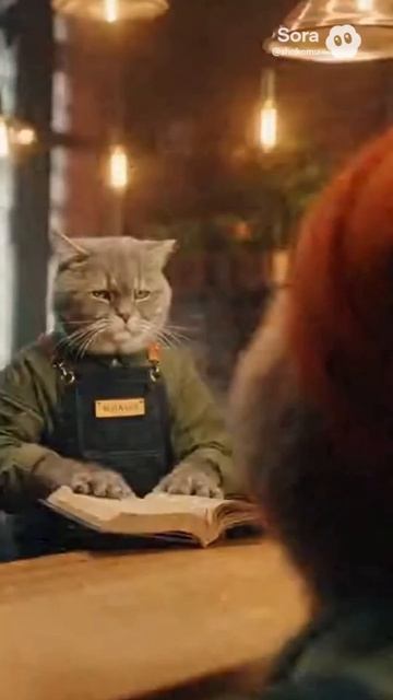 Кот бармен в шоке! Перевод англицизмов на старорусский язык.  #юмор #shorts