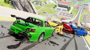 Опасные высокоскоростные прыжки на автомобиле – BeamNG/Drive